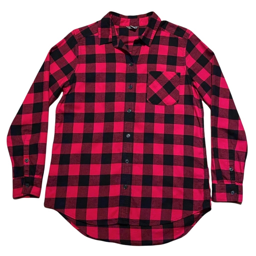 Eddie Bauer Buffalo Check Plaid Button Down Flannel Shirt size Small